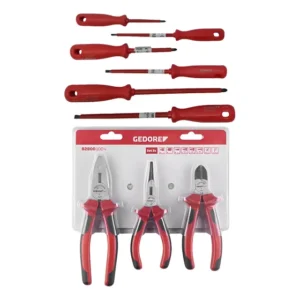 Jogo Chave Fenda Phillips Isolada 1000v + Alicates Gedore Vermelho