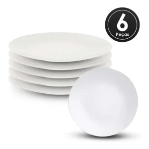 Jogo De Pratos Rasos Porcelana 6 Pçs 25cm Tramontina Leonora