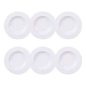 Prato Fundo Tramontina Porcelana Nobre 6 Peças - Exclusivo Branco Liso