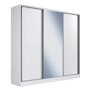 Guarda-roupa Yescasa London cor branco de mdf com 3 portas corrediças