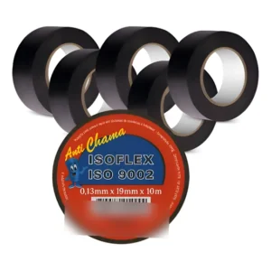 Kit Fita Isolante Anti Chama Isoflex 19mm X 10m 05 Unidades Preto