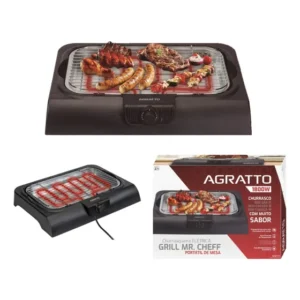Churrasqueira Elétrica Grelha Grill Portátil 1800w 220v/110v