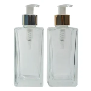 Kit 20 Porta Sabonete Vidro Retangular 250ml Seven Glass Válvula Pump