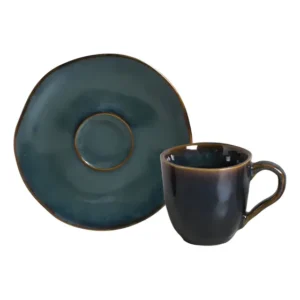 JOGO C/ 6 XÍCARAS DE CAFÉ C/ 6 PIRES ORGÂNICO OCEANO 120ML PORTO BRASIL