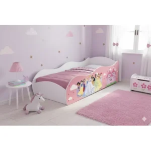 Cama Carro Infantil Meninas Personagem Adesivada Princesas Cama Carro Princesas