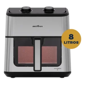 Air Fryer Britânia 8L Redstone Visor Glass BAF80A
