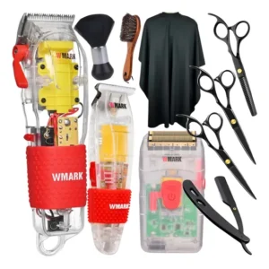 Maquina De Cortar Cabelo Wmark Ng108 Ng202 Ng987 Kit Tesoura Cor Transparente Kit JL Eletro