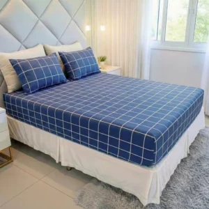 Jogo De Lençol Cama Casal Size 3 Peças Box Estampado Com Elástico Malha 100% Algodão Cozzilar Toque Macio Hotel Pousada Modelo 13