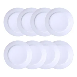 Jogo 8 Pratos Sobremesa Lanche Cilíndrica Porcelana Schmidt