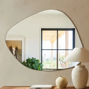 Espelho Organico Decorativo Flutuante 90x75 4mm Lapidado Moldura Lapidado Sem Moldura