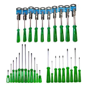 Kit Jogo Chave Fenda Phillips, Torx E Canhão Alta Qualidade Verde