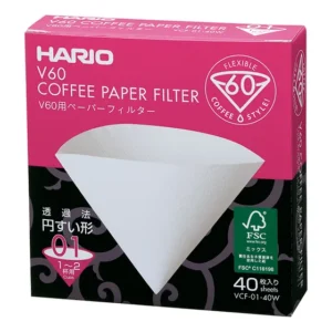 Filtro Branco De Papel V60 Para Café N1 Hario 40un