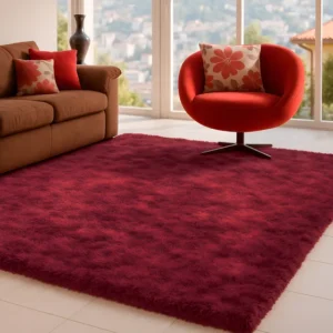 Tapete 2,00x1,50 Peludo Felpudo Sala E Quarto Cores Cor Bordô Desenho Do Tecido Pelo Alto