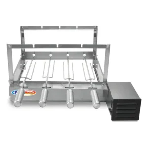 Churrasqueira Giratória Elétrica 4 Espetos Grill Inox Cor Inox - Motor Lado Direito