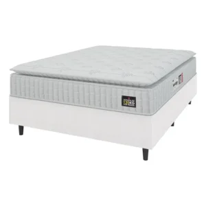 Cama Box Colchão Casal Espuma D33 Vangogh Pillow Top Branco