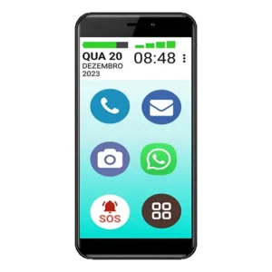 Papaifone 128gb 4g Dual Tela Grande 6.5 Zap Face Botão Sos Grafite