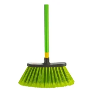 Vassoura Cerdas Macias Nylon Com Cabo Limpeza Pesada