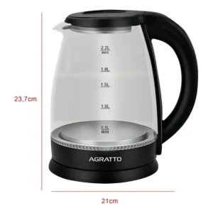 Chaleira Elétrica Aroma Acev01l Vidro 2,2 Litros 1000w Agratto