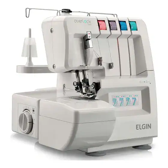 Máquina de costura overlock Elgin portátil - branco