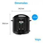 Panela De Pressão Digital Elétrica Elgin Multi Cook 5l 110v Preto 127v 110v - Imagem 3