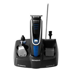 Aparador Mondial Super Groom 10 Bg-03 10 Em 1 Bivolt Inox Preto/azul 127/220v