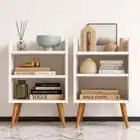 Kit 2 Mesas De Cabeceira Decore Retrô - Duas Cores Branco - Imagem 2
