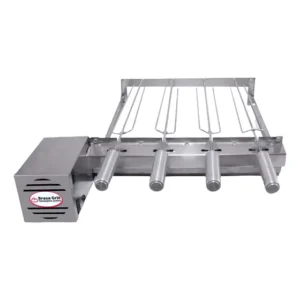 Kit Grill Giratório Inox 4 Espetos Bivolts Único Andar Esquerdo 127/220v