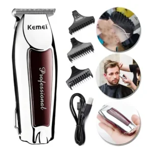 Máquina Acabamento Kemei KM-9163 Sem Fio Recargável Barba Cabelo