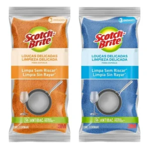 Esponja Scotch-brite Cozinha Nao Risca Kit Com 6 Esponjas