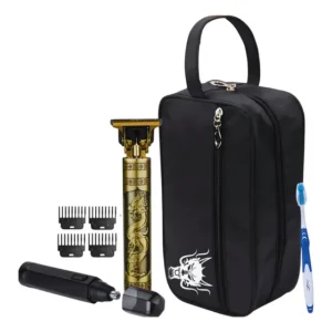 Máquina de Cortar Cabelo 2 em 1 Daling DL126 Aparador Nasal Lavável Dourado