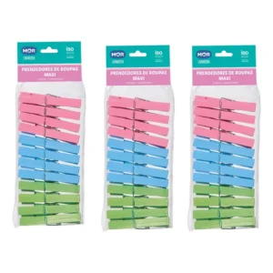 36 Unidades De Prendedores Maxi Roupas De Varal Colorido Mor