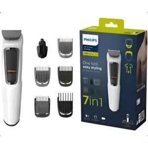 Barbeador Aparador De Pelos Multigroom 7 Em 1 Mg3721 Philips Cor Branco