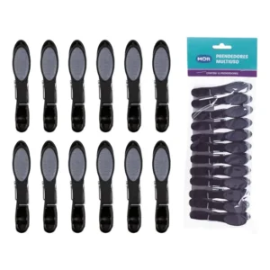 Kit 24 Prendedores Emborrachado - Preto - Mor