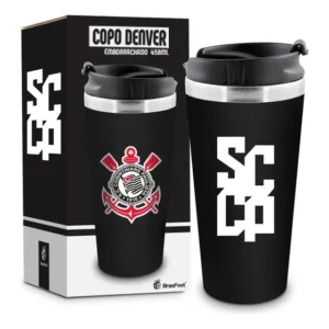 Brasfoot Presentes Copo termico denver 450ml emborrachado time corinthians sccp