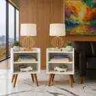 Kit 2 Mesas De Cabeceira Decore Retrô - Duas Cores Branco - Imagem 9