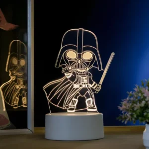 Luminária De Mesa Led 3d-mini Darth Vader, Star Wars-abajur Branco