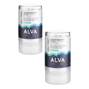 Desodorante Cristal Alva Vegano 240g Pacote 2 Unidades Sem Alumínio