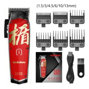 Maquina Cortar Cabelo Madeshow M10 Plus Profissional Cerâmica Vermelho