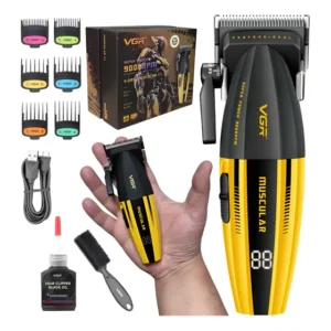 Máquina De Cortar Cabelo Vgr V-285 Motor 9.000 Rpm Compacta Amarelo 127/220v
