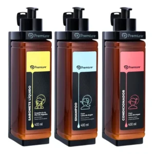 Kit Dispenser De Parede Porta Shampoo Condicionador Sabonete Preto