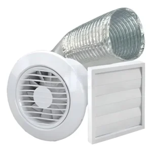 Exaustor De Banheiro Teto Parede Completo Grade E Duto 20cm 127/220v