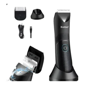 Kemei 1838 Aparador Pelos Do Corpo Unissex Barbeador P Água Preto 110,220