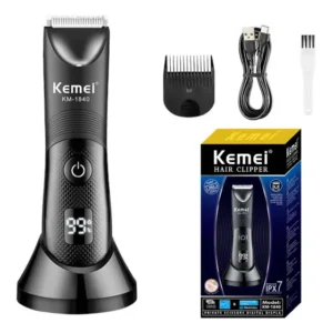 Kemei KM-1840 Máquina de Acabamento Profissional Recarregável Preto