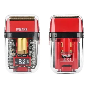Maquina De Cabelo Shaver Wmark Ng988 Barbeador Transparente Transparente Com Vermelho 127/220v
