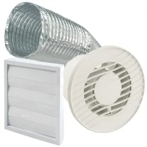 Kit Exaustor Banheiro Sicflux Bivolt Silencioso 100mm Teto Com Tubo
