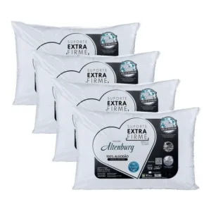 Travesseiro Altenburg 50x70cm Fibra Poliéster Antiácaro Antialérgico Pack 4 Unidades