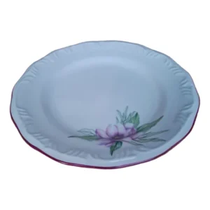 Conjunto 6 Prato Sobremesa Floral Violeta Porcelana Schmidt