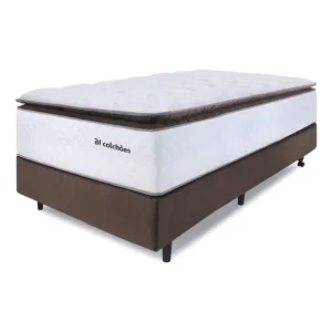 Cama Box Solteirão Molas Ensacadas 97x203 Premium Sleep Marrom BF Colchões