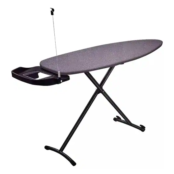Tabua De Passar Aço Ampla 134x46cm Base Rodas Apoio Ferro Liso