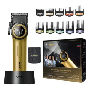 Máquina de cortar cabelo de barbeiro profissional Vgr V-001 9000 Rpm 10 W, cor dourada